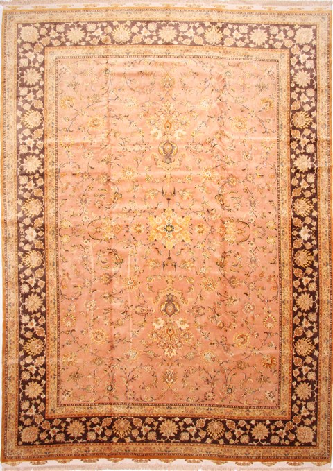 Tabriz Beige Hand Knotted 112 X 159 Area Rug 254-29170 Image 0