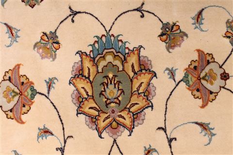 Tabriz Beige Hand Knotted 116 X 168 Area Rug 254-29173 Image 1