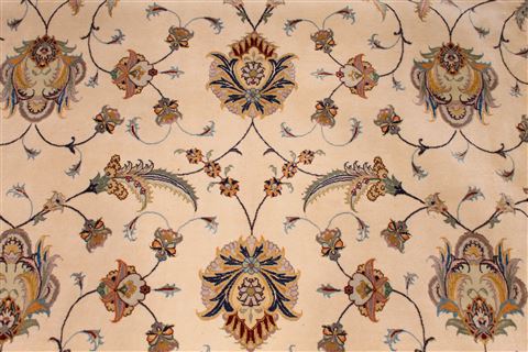 Tabriz Beige Hand Knotted 116 X 168 Area Rug 254-29173 Image 7