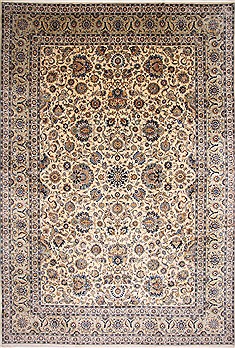 Persian Kashan Blue Rectangle 12x18 ft Wool Carpet 29175