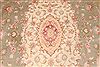 Tabriz Beige Oval Hand Knotted 910 X 131  Area Rug 254-29177 Thumb 1