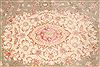 Tabriz Beige Oval Hand Knotted 910 X 131 Area Rug 254-29177 Thumb 2