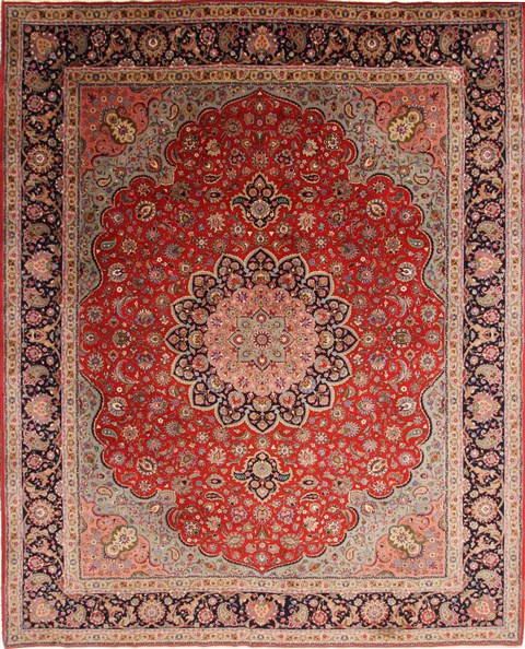 Tabriz Green Hand Knotted 910 X 122 Area Rug 254-29178 Image 0