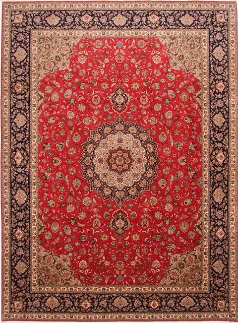 Tabriz Green Hand Knotted 910 X 132 Area Rug 254-29179 Image 0