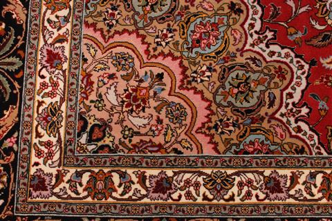 Tabriz Beige Hand Knotted 98 X 134 Area Rug 254-29180 Image 1