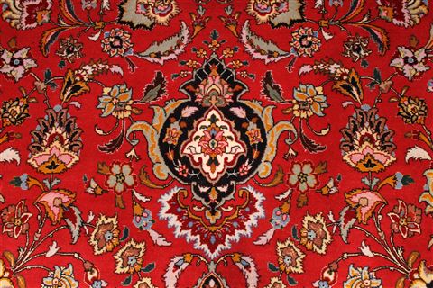 Tabriz Beige Hand Knotted 98 X 134 Area Rug 254-29180 Image 2