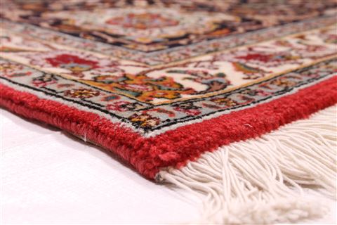Tabriz Beige Hand Knotted 98 X 134 Area Rug 254-29180 Image 4