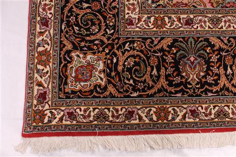 Tabriz Beige Hand Knotted 98 X 134 Area Rug 254-29180 Image 5