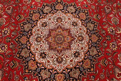 Tabriz Beige Hand Knotted 98 X 134 Area Rug 254-29180 Image 6