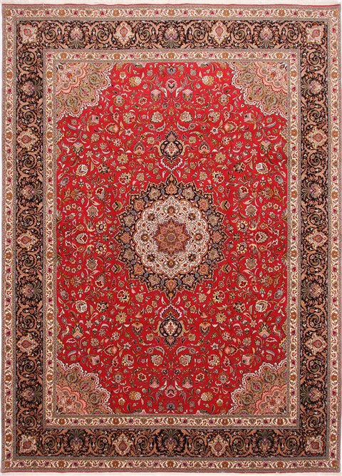 Tabriz Beige Hand Knotted 98 X 134 Area Rug 254-29180 Image 0