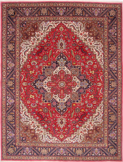 Tabriz Blue Hand Knotted 99 X 1210 Area Rug 254-29181 Image 0