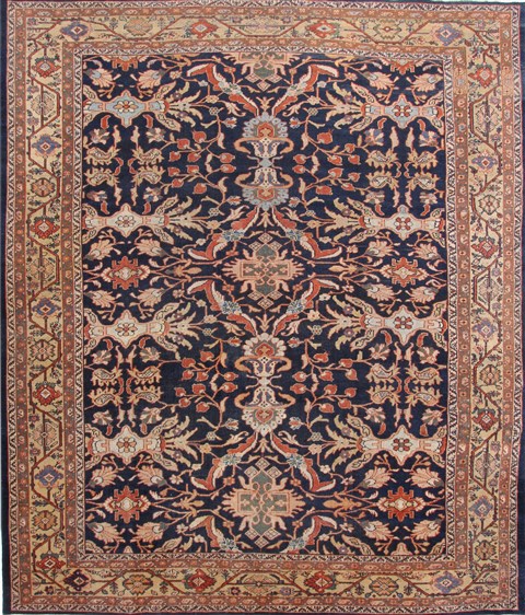 Mahal Beige Hand Knotted 107 X 127 Area Rug 254-29182 Image 0