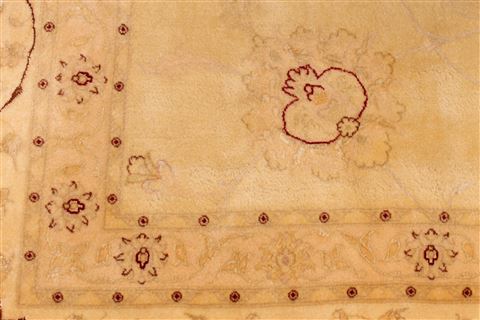 Tabriz Beige Square Hand Knotted 96 X 113 Area Rug 254-29183 Image 1