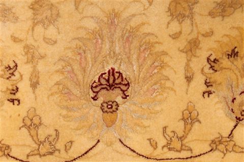 Tabriz Beige Square Hand Knotted 96 X 113 Area Rug 254-29183 Image 2