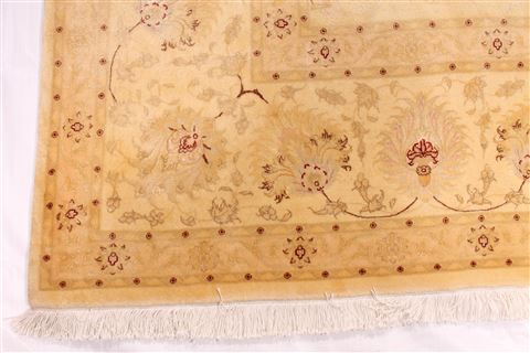 Tabriz Beige Square Hand Knotted 96 X 113 Area Rug 254-29183 Image 6