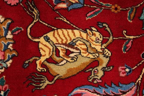 Tabriz Red Hand Knotted 910 X 132 Area Rug 254-29186 Image 4