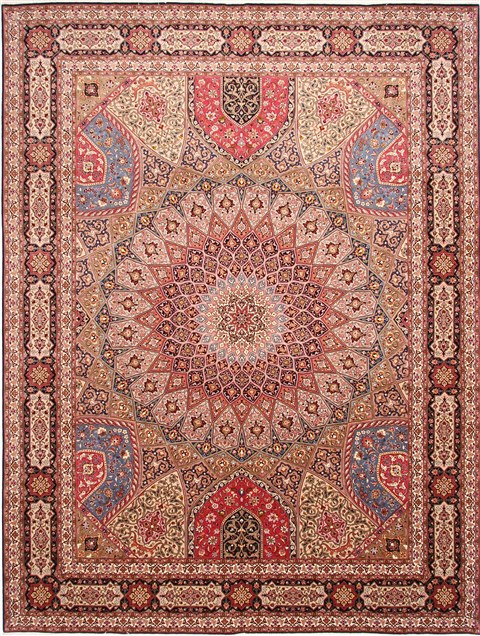 Tabriz Blue Hand Knotted 911 X 131 Area Rug 254-29188 Image 0