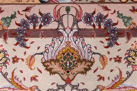 Tabriz Purple Hand Knotted 100 X 135 Area Rug 254-29190 Image 3