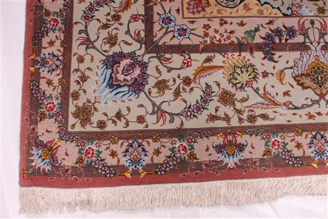 Tabriz Purple Hand Knotted 100 X 135 Area Rug 254-29190 Image 5