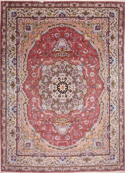 Tabriz Purple Hand Knotted 100 X 135 Area Rug 254-29190 Image 0