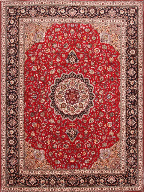 Tabriz Red Hand Knotted 99 X 1211 Area Rug 254-29192 Image 0