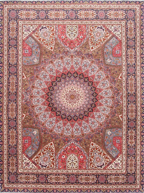 Tabriz Blue Hand Knotted 911 X 132 Area Rug 254-29197 Image 0