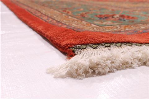 Tabriz Green Hand Knotted 910 X 130 Area Rug 254-29198 Image 8