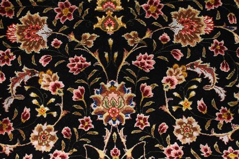 Tabriz Black Hand Knotted 98 X 130 Area Rug 254-29199 Image 1