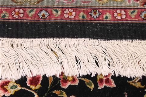 Tabriz Black Hand Knotted 98 X 130 Area Rug 254-29199 Image 2