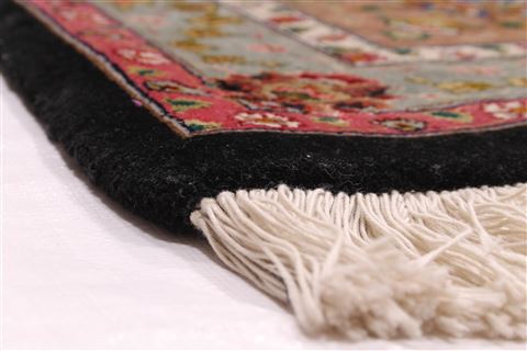Tabriz Black Hand Knotted 98 X 130 Area Rug 254-29199 Image 4