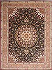 Tabriz Black Hand Knotted 98 X 130 Area Rug 254-29199 Thumb 0