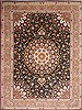 Tabriz Black Hand Knotted 98 X 130  Area Rug 254-29199 Thumb 0