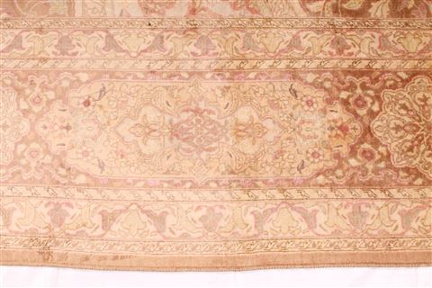 Tabriz Beige Hand Knotted 910 X 126 Area Rug 254-29200 Image 1