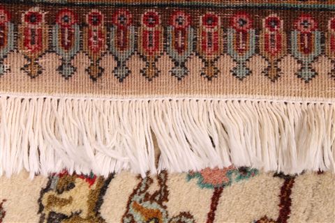 Tabriz Beige Hand Knotted 910 X 1210 Area Rug 254-29205 Image 10