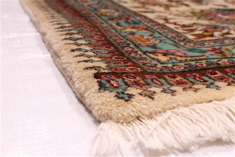 Tabriz Beige Hand Knotted 910 X 1210 Area Rug 254-29205 Image 12