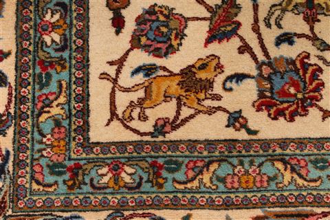 Tabriz Beige Hand Knotted 910 X 1210 Area Rug 254-29205 Image 3