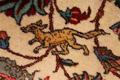 Tabriz Beige Hand Knotted 910 X 1210 Area Rug 254-29205 Image 4