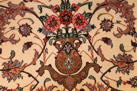 Isfahan Beige Hand Knotted 37 X 58 Area Rug 254-29206 Image 1