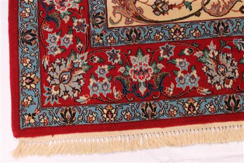 Isfahan Beige Hand Knotted 37 X 58 Area Rug 254-29206 Image 5