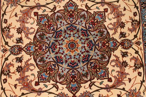 Isfahan Beige Hand Knotted 37 X 58 Area Rug 254-29206 Image 6