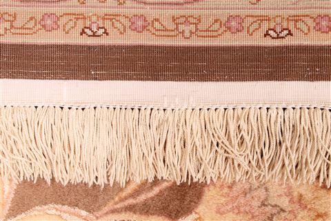 Tabriz Beige Hand Knotted 98 X 131 Area Rug 254-29213 Image 2