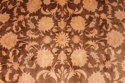 Tabriz Beige Hand Knotted 98 X 131 Area Rug 254-29213 Image 6