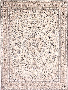 Persian Nain Blue Rectangle 10x13 ft Wool Carpet 29216