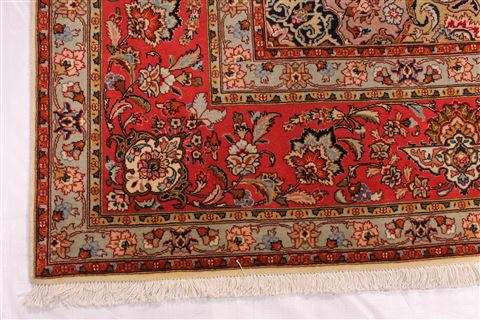 Tabriz Beige Hand Knotted 84 X 117 Area Rug 254-29217 Image 6