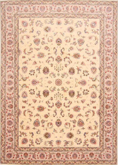 Tabriz Beige Hand Knotted 85 X 1110  Area Rug 254-29222 Image 0