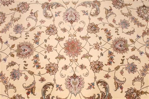 Tabriz Beige Hand Knotted 86 X 119 Area Rug 254-29227 Image 6