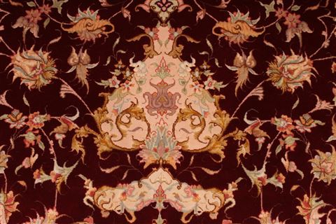 Tabriz Beige Oval Hand Knotted 84 X 123 Area Rug 254-29229 Image 6