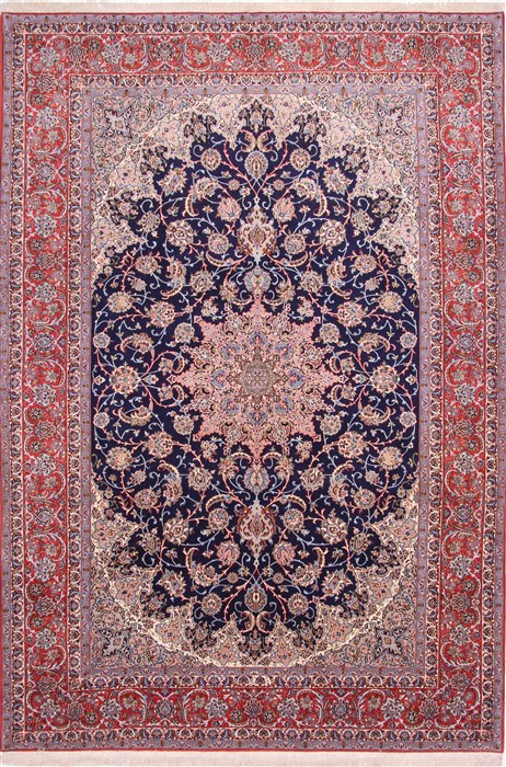 Isfahan Beige Hand Knotted 86 X 124 Area Rug 254-29231 Image 0