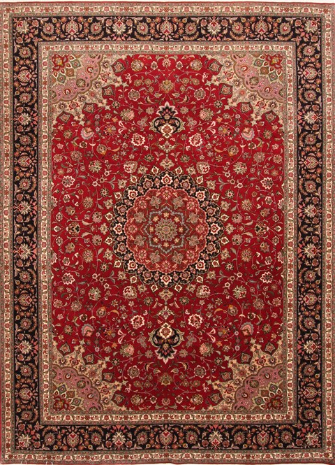 Tabriz Blue Hand Knotted 83 X 115 Area Rug 254-29235 Image 0