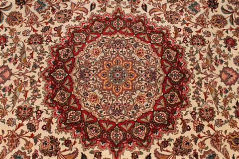 Tabriz Beige Hand Knotted 80 X 116 Area Rug 254-29236 Image 6